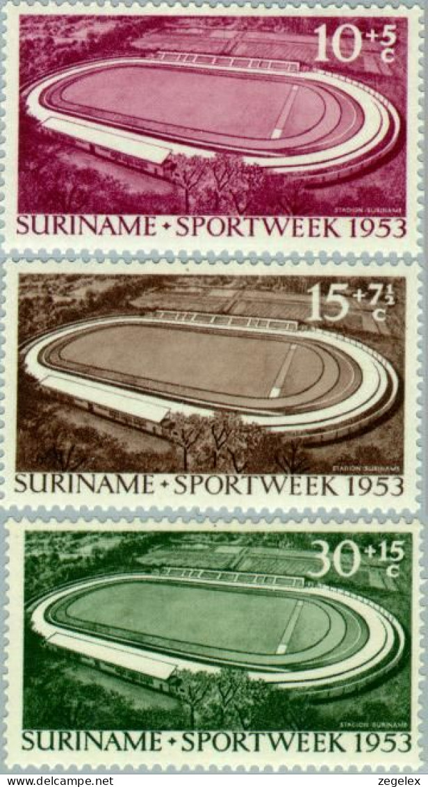 Suriname 1953 Opening Stadion Paramaribo NVPH 309/311 - MNH** Postfris - Suriname ... - 1975