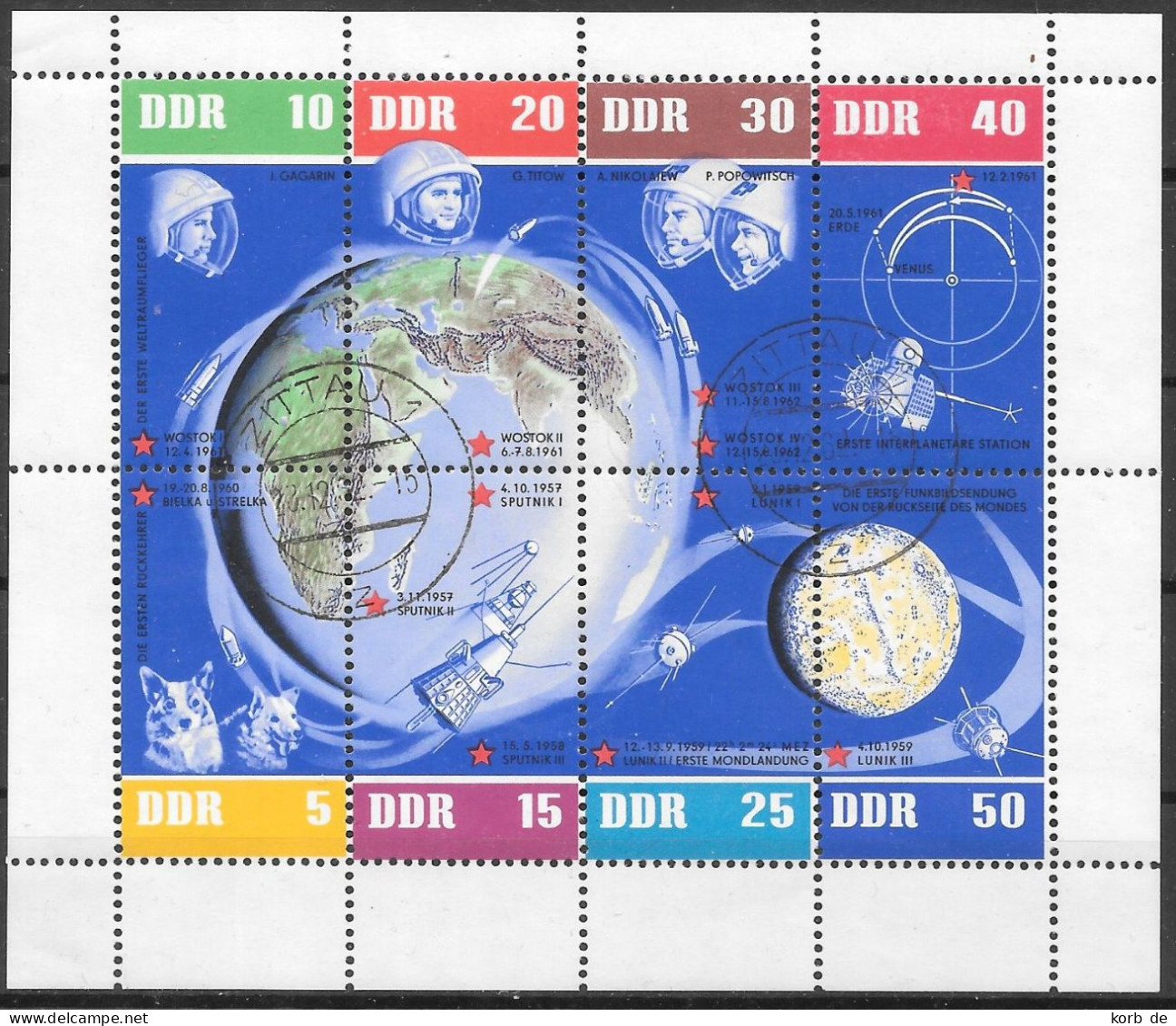 DDR 1962 / MiNr.  926 - 933 Kleinbogen  O / Used   (j1121) - 1950-1970