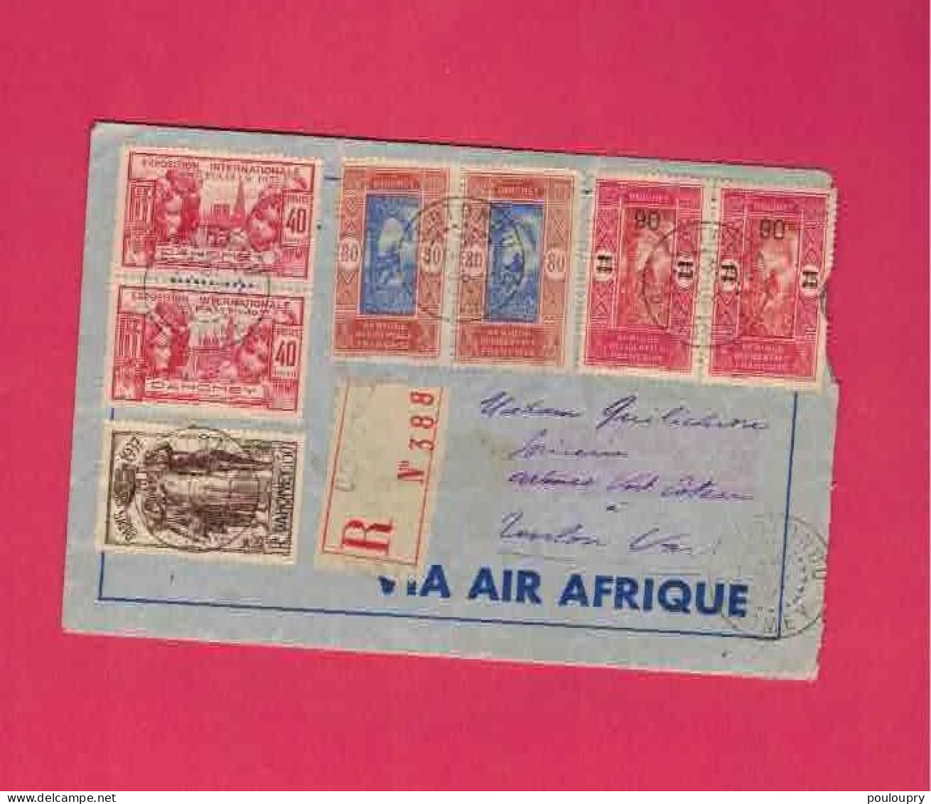 Lettre Recommandée De 1939 Pour La France - YT N° 79, 89 Et 105 En Paire, 106 - Exposition Internationale De Paris - Covers & Documents