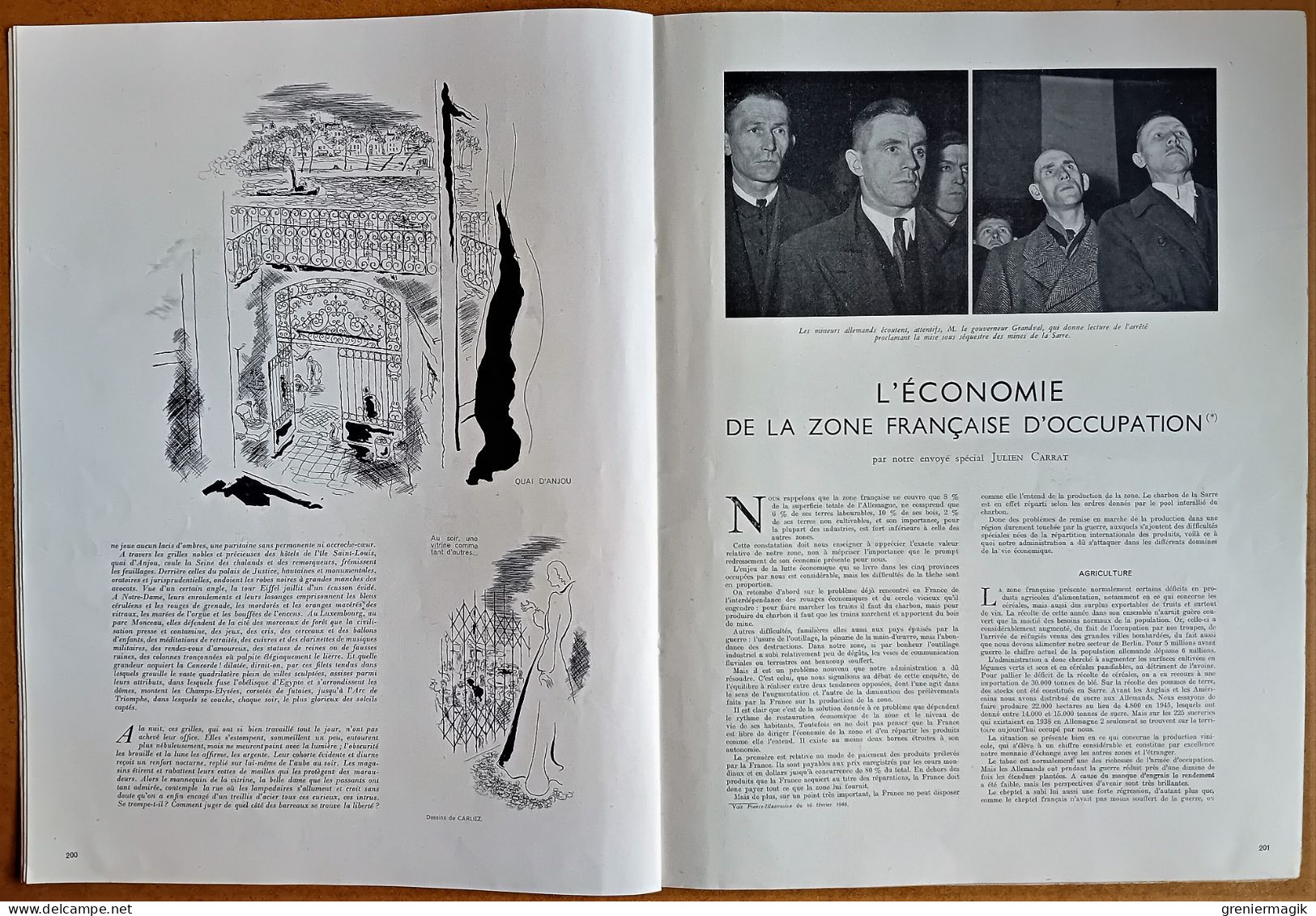 France Illustration N°21 23/02/1946 Bâtiment de ligne "Richelieu"/Belgique/Indes/Caen/Economie Zone française occupation