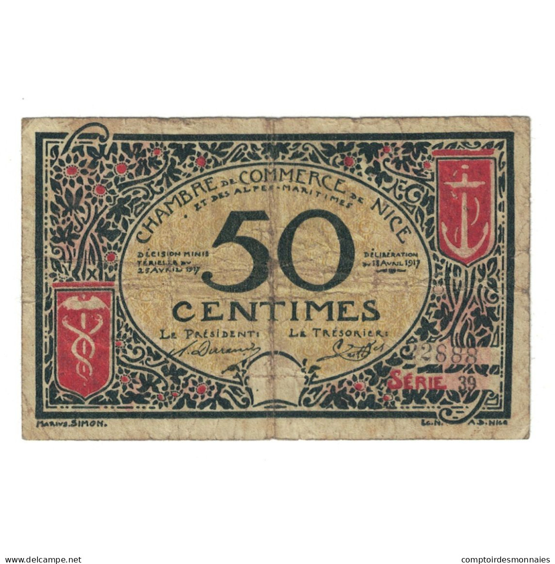 France, Nice, 50 Centimes, 1918, TB+, Pirot:91-4 - Chambre De Commerce