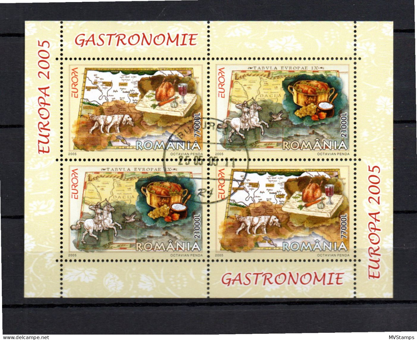 Romania 2005 Set Europe/CEPT/Food/Gastronomic Stamps (Michel Block 355) Nice Used - Gebruikt