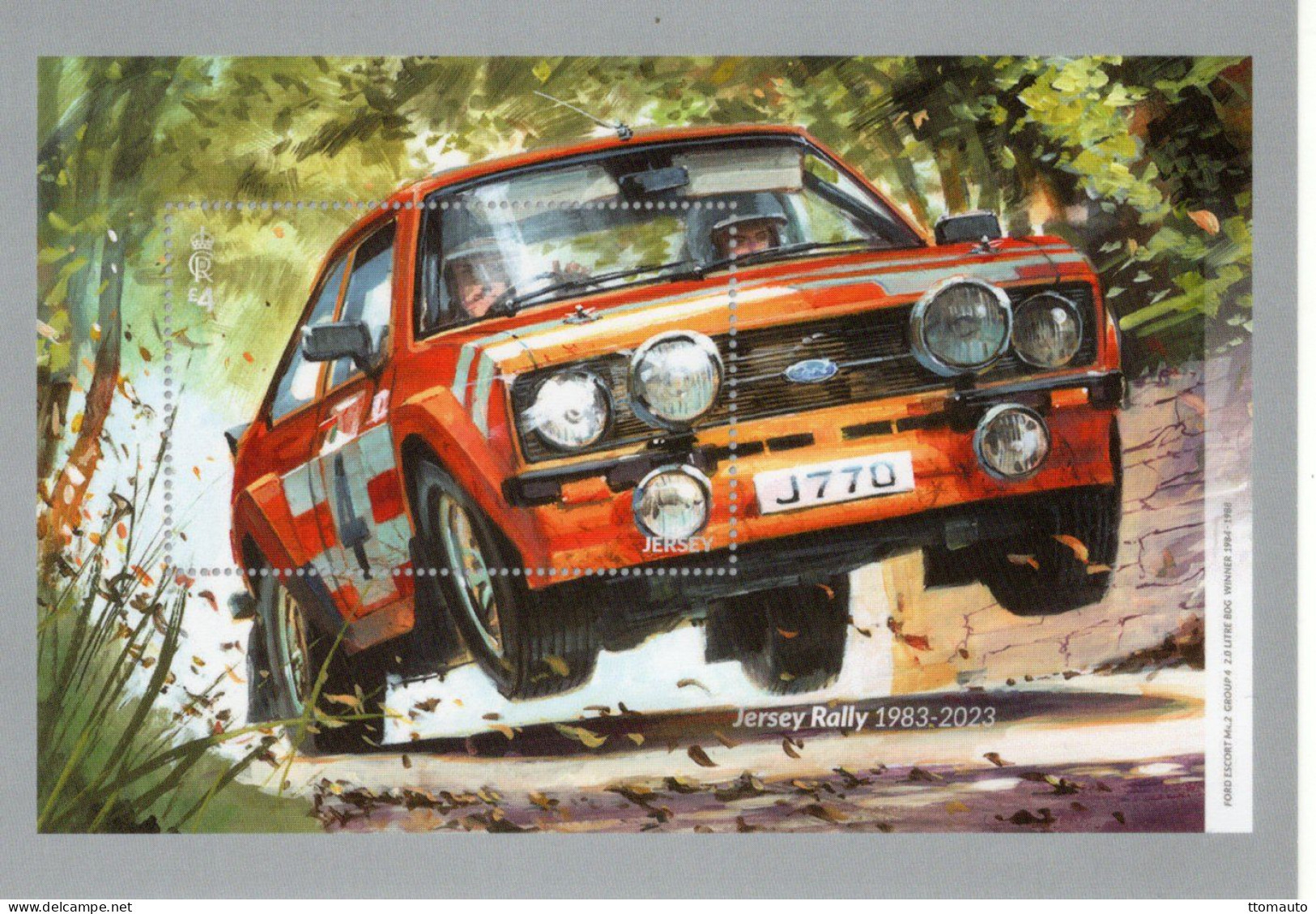 Ford Escort RS1800 -  40 Years Of Jersey Rally - Jersey PHQ Postcard - Rallyes