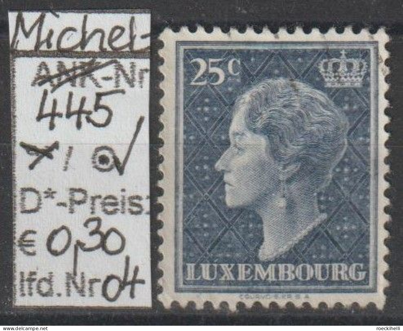 1948 - LUXEMBURG - FM/DM "Großherzogin Charlotte"  25 C Dkl'schiefer - O  Gestempelt - S.Scan (lux 445o 01-04) - 1948-58 Charlotte Di Profilo Sinistro