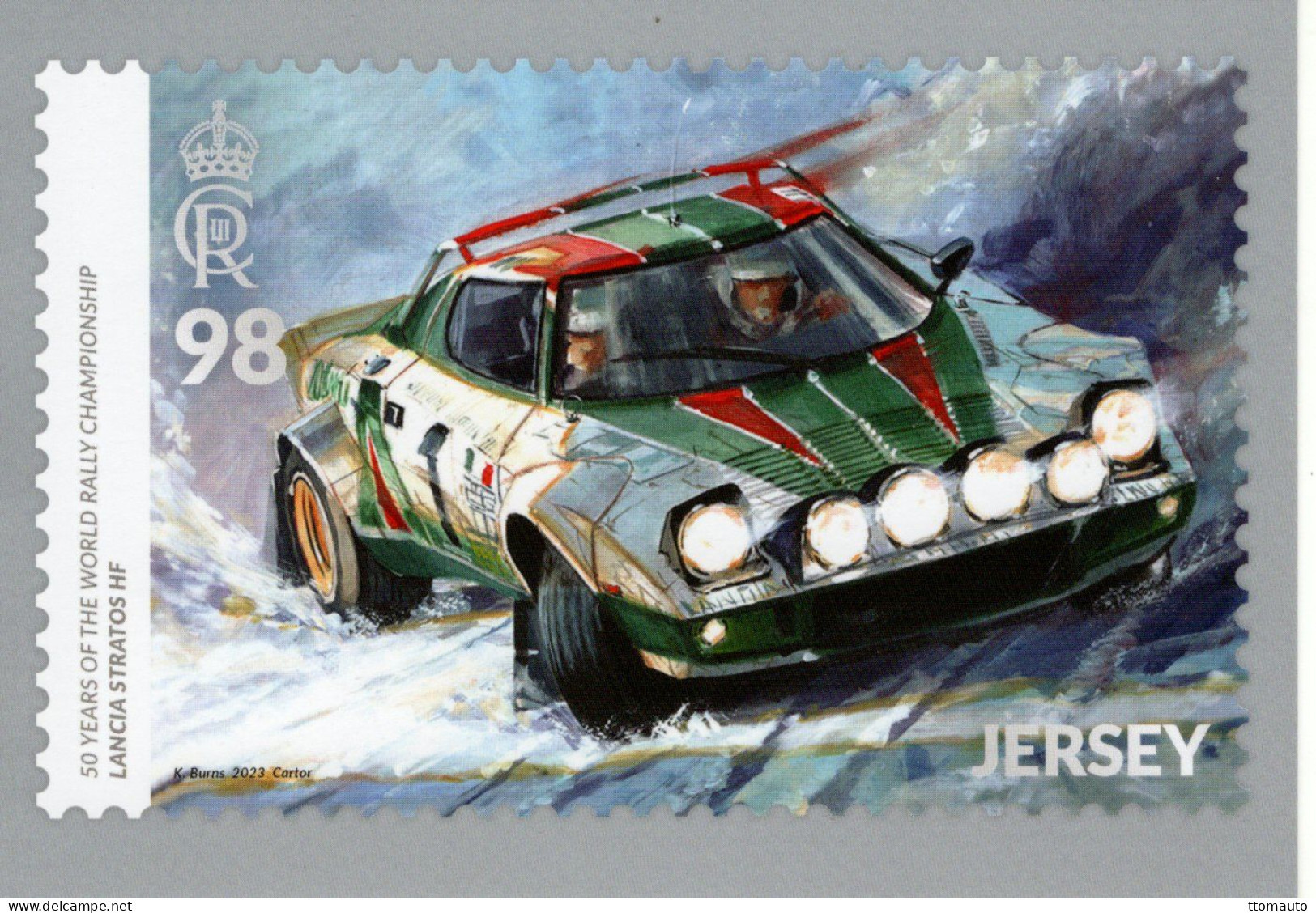 Lancia Stratos HF -  50 Years Of The World Rally Championship  - Jersey PHQ Postcard - CPM - Rallyes