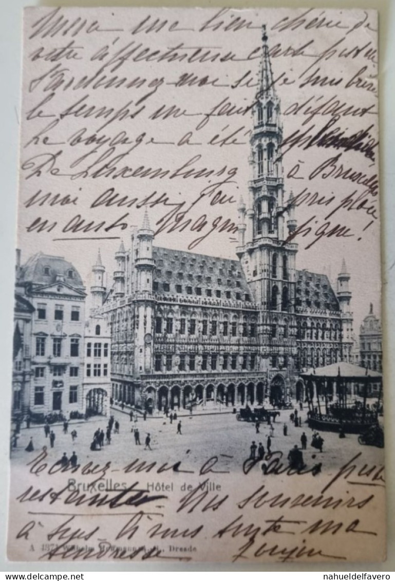 Carte Postale Non Circulée - BELGIQUE, BRUXELLES, HOTEL DE VILLE - Cafés, Hôtels, Restaurants