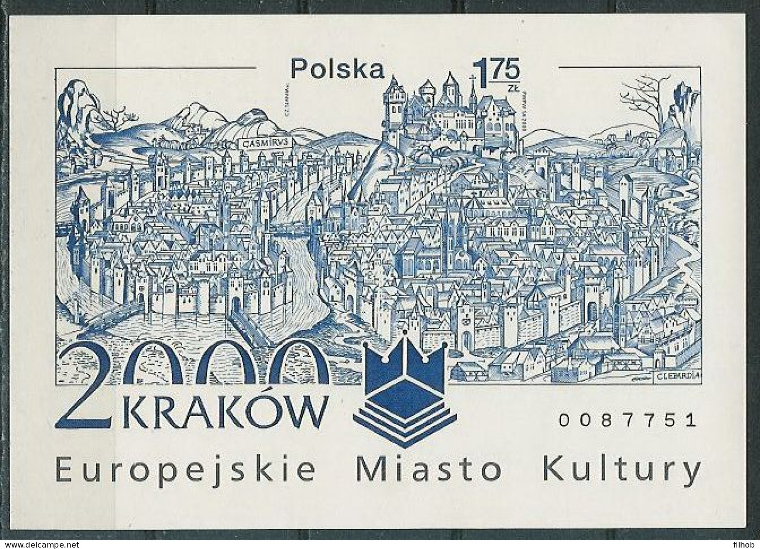 Poland Stamps MNH ZC.3677-78 + Bl.129 AiB: Krakow - Cities Of Culture 2000 + Block A+B - Ongebruikt