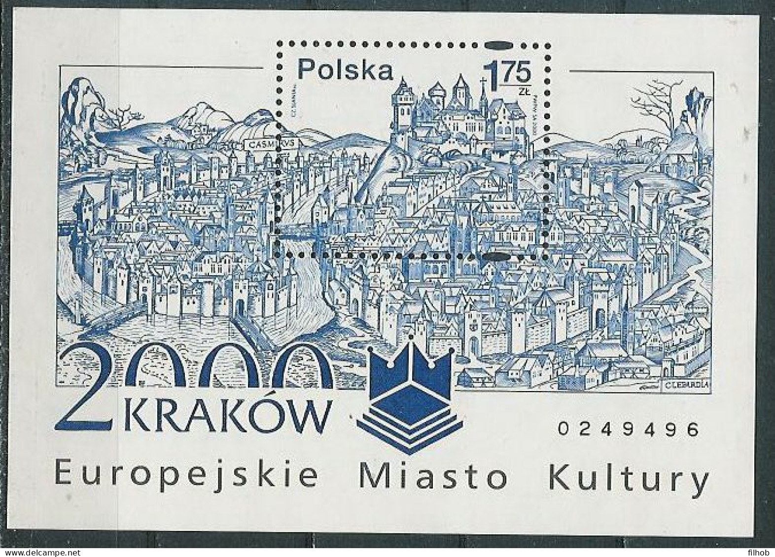 Poland Stamps MNH ZC.3677-78 + Bl.129 AiB: Krakow - Cities Of Culture 2000 + Block A+B - Ongebruikt