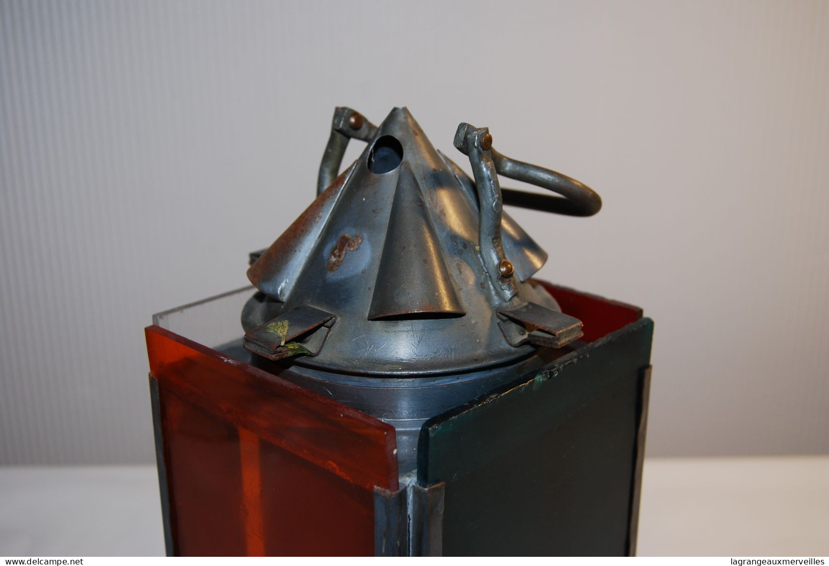E2 Ancienne Lampe De Signalisation - Lampe Portable - 19501960 - Verre Plastique - Antike Werkzeuge