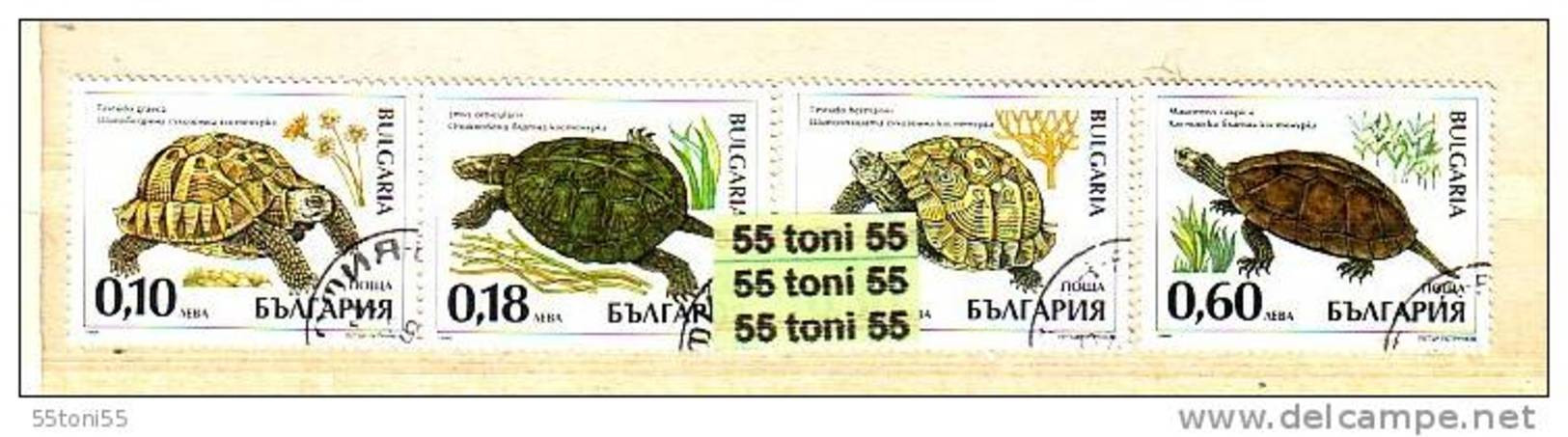 1999 Fauna TURTLES -TORTOISE 4 V. .– Used (O) Oblitere BULGARIA / Bulgarie - Used Stamps