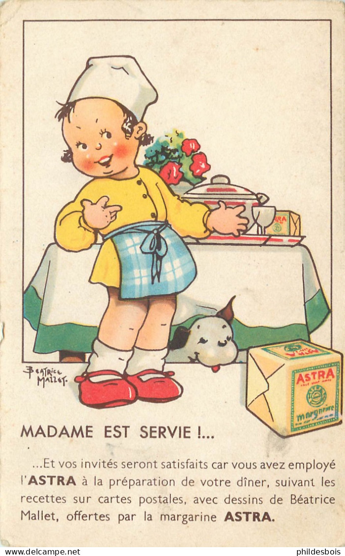 MALLET Béatrice  Carte Publicitaire ASTRA - Mallet, B.