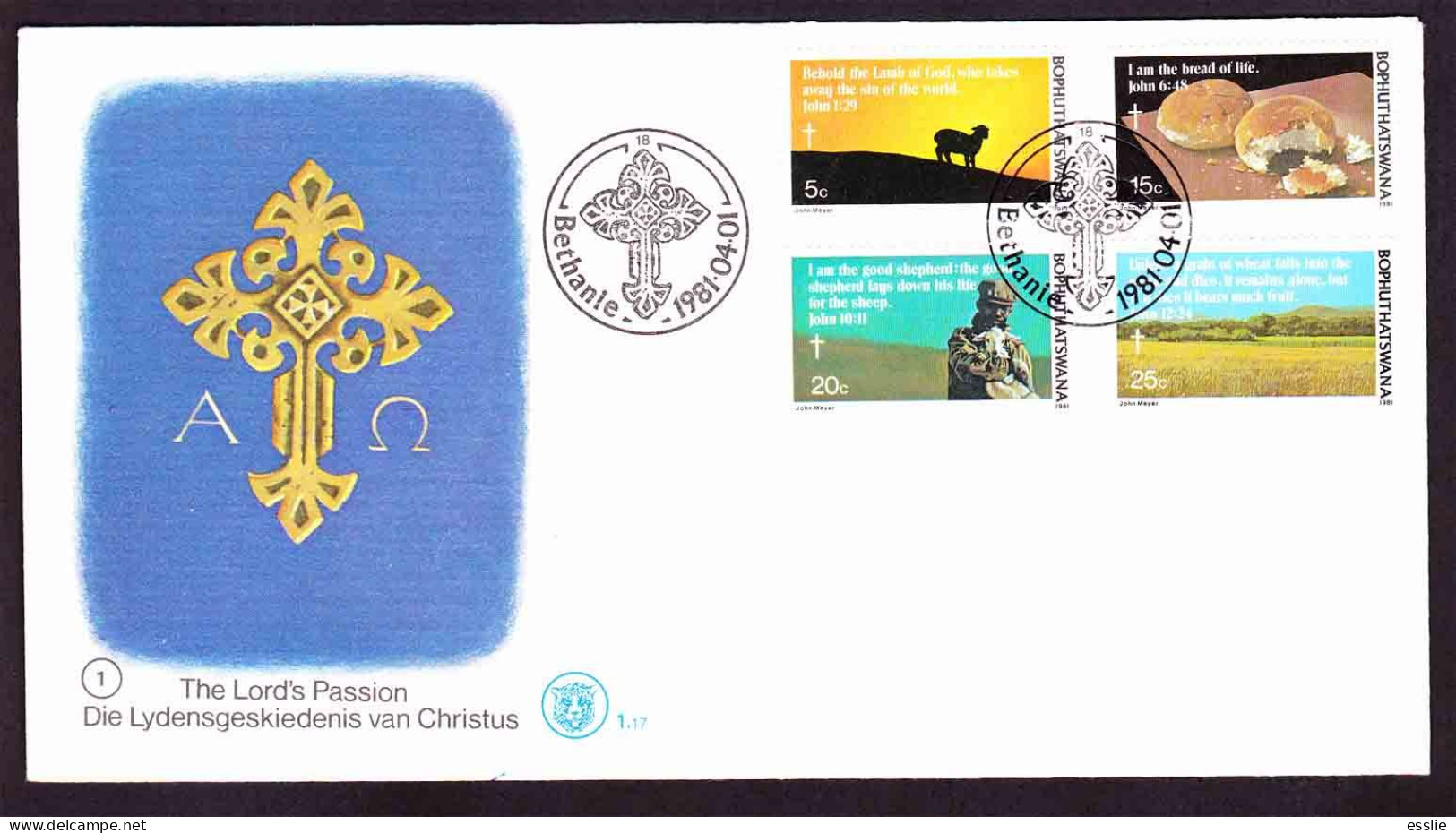 Bophuthatswana - 1983 - Easter The Lords Passion - First Day Cover - Small - Bophuthatswana
