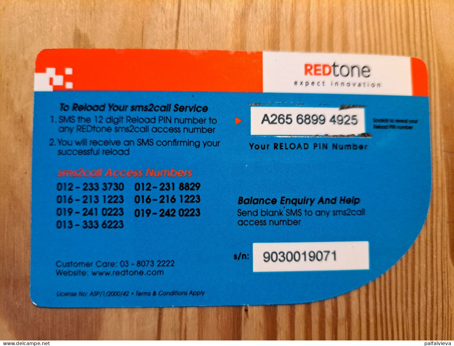 Prepaid Phonecard Malaysia, RedTone - Malasia