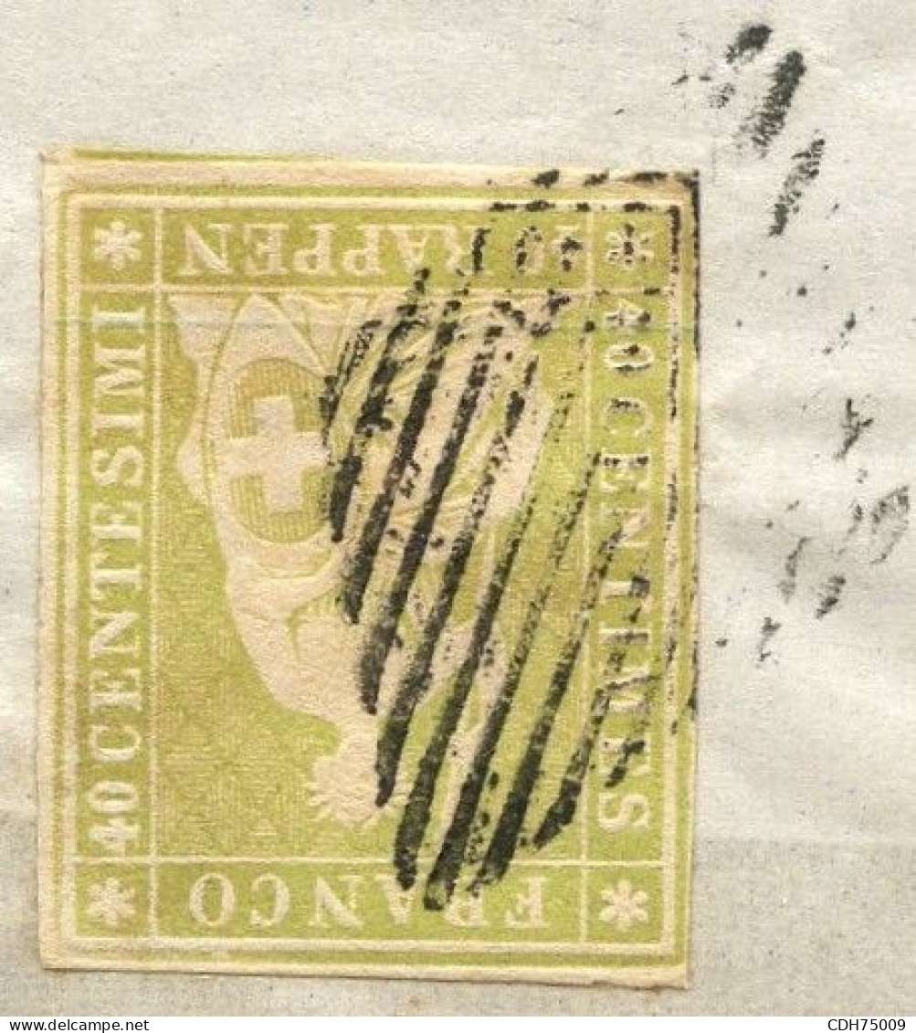 40 RP VERT OLIVE 1ER TIRAGE DE MUNICH SUR LETTRE AVEC CORRESPONDANCE (TRACES DE PAPIER COLLANT) DE VEVEY POUR SEYSSEL - Briefe U. Dokumente