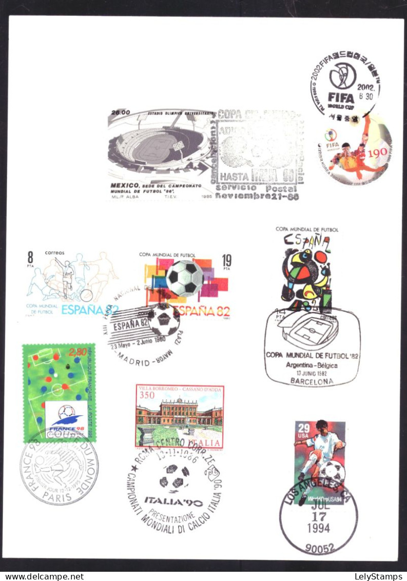 Large Card Various Stamps World Cup Soccer FDC Cancel - Altri & Non Classificati