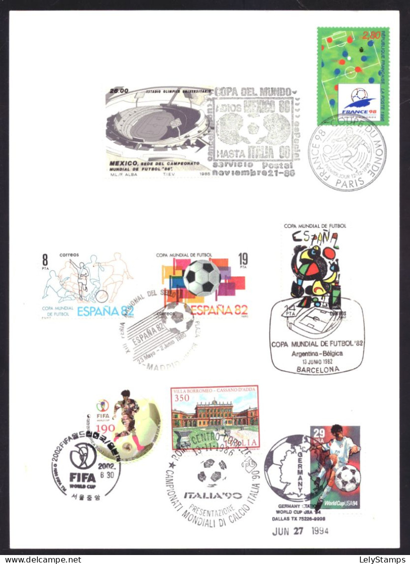 Large Card Various Stamps World Cup Soccer FDC Cancel - Sonstige & Ohne Zuordnung