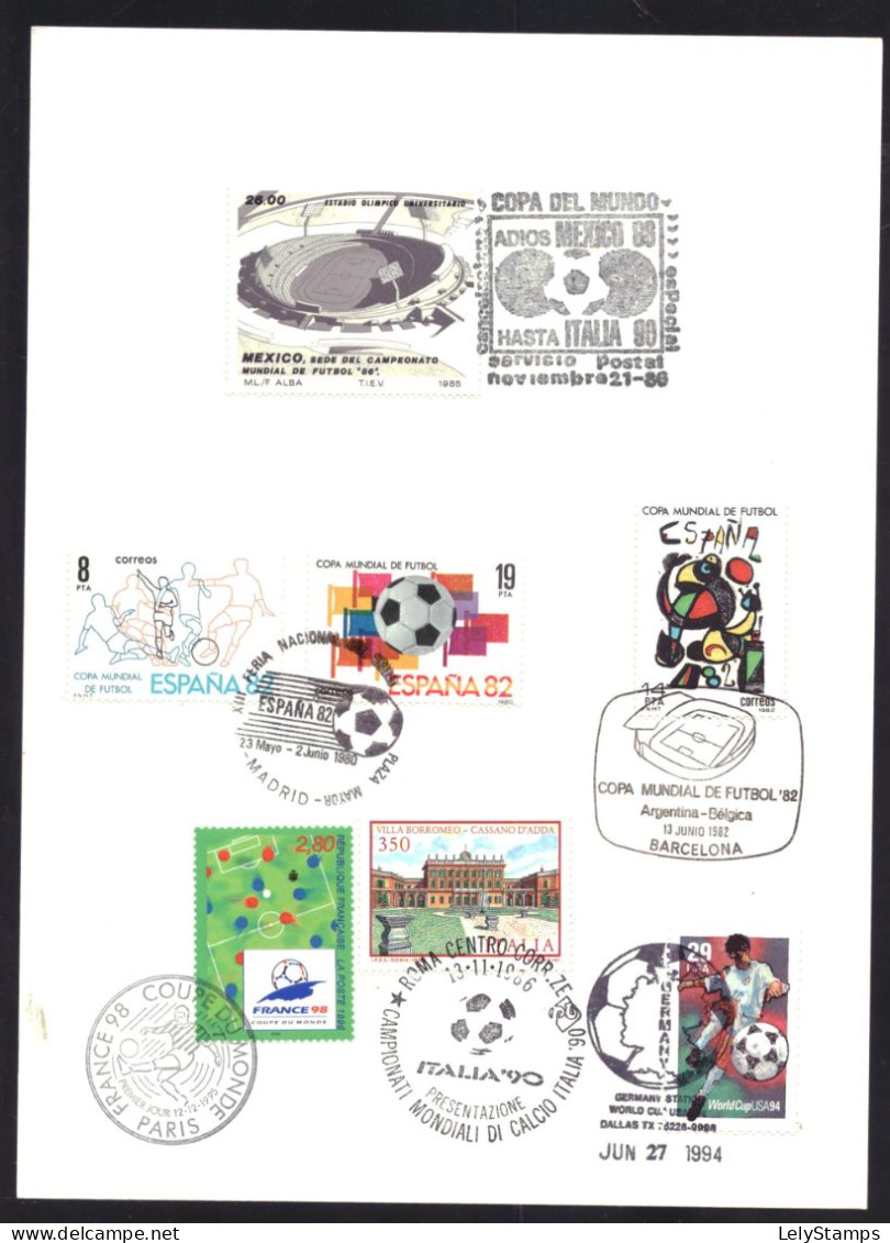 Large Card Various Stamps World Cup Soccer FDC Cancel - Autres & Non Classés