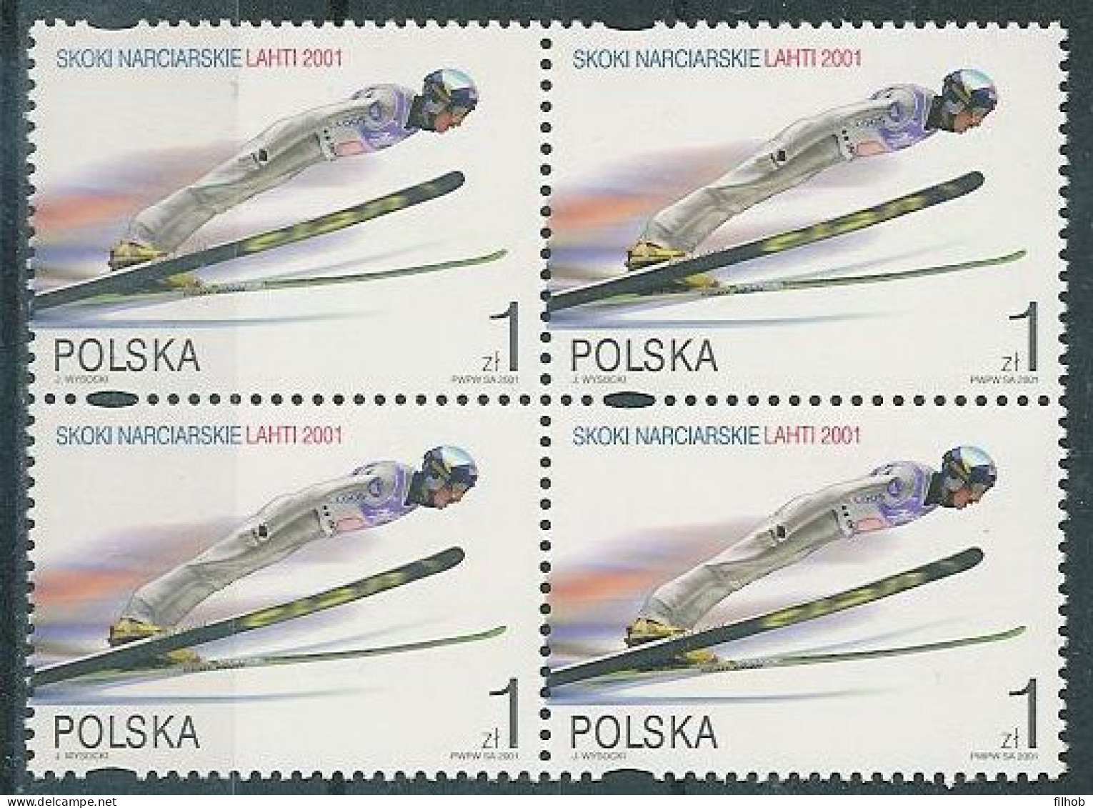 Poland Stamps MNH ZC.3730 III 4x: Sport Adam Malysz (4x) - Ongebruikt