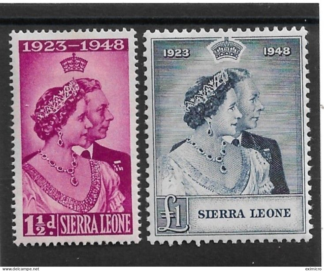 SIERRA LEONE 1948 SILVER WEDDING SET MOUNTED MINT Cat £20 - Sierra Leone (...-1960)