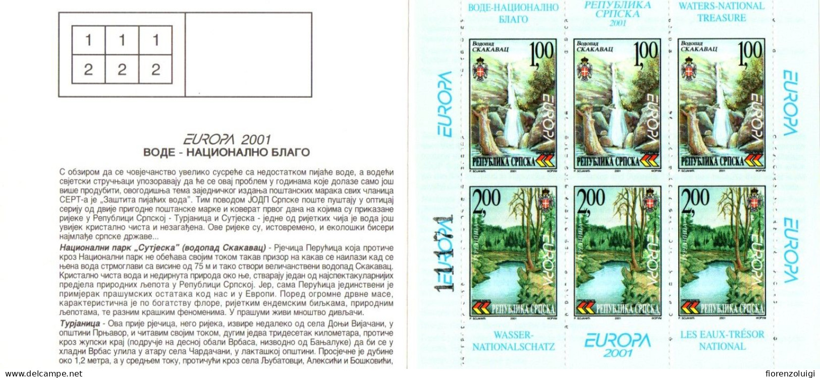 EUROPA CEPT 2001 GIRO COMPLETO LIBRETTI / BOOKLETS MNH**