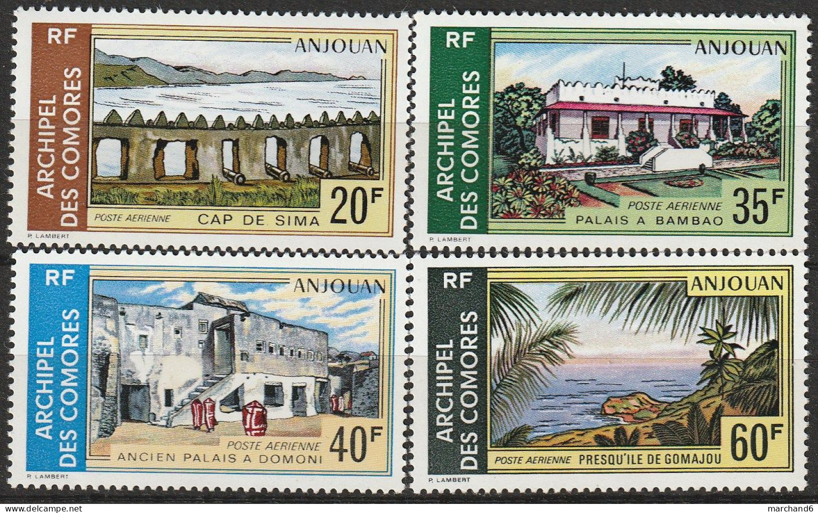 Comores Paysages D Anjouan Sujets Divers Poste Aérienne N°45/48 **neuf - Airmail