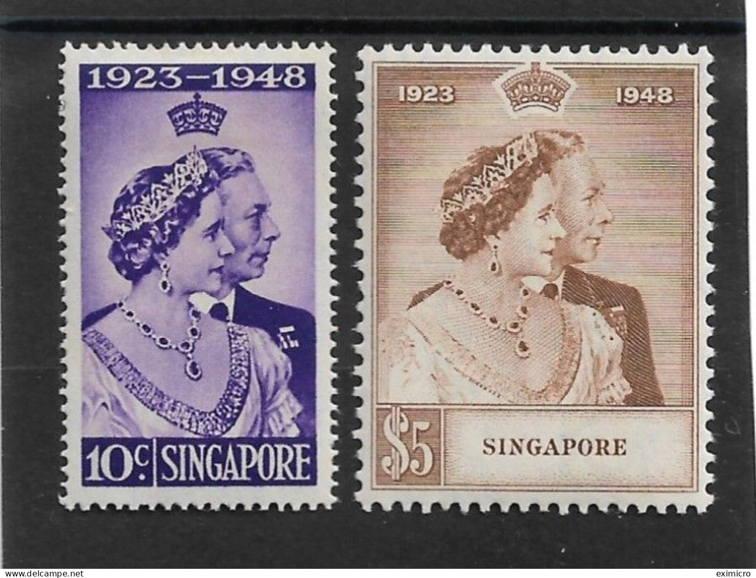 SINGAPORE 1948 SILVER WEDDING SET LIGHTLY MOUNTED MINT Cat £101 - Singapore (...-1959)