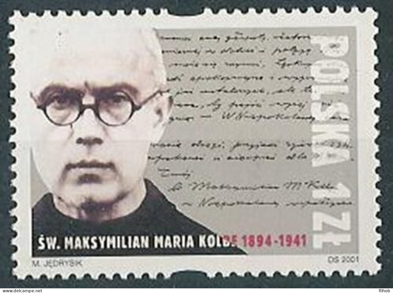 Poland Stamps MNH ZC.3754: Maksymilian Kolbe 60 Y. - Ongebruikt