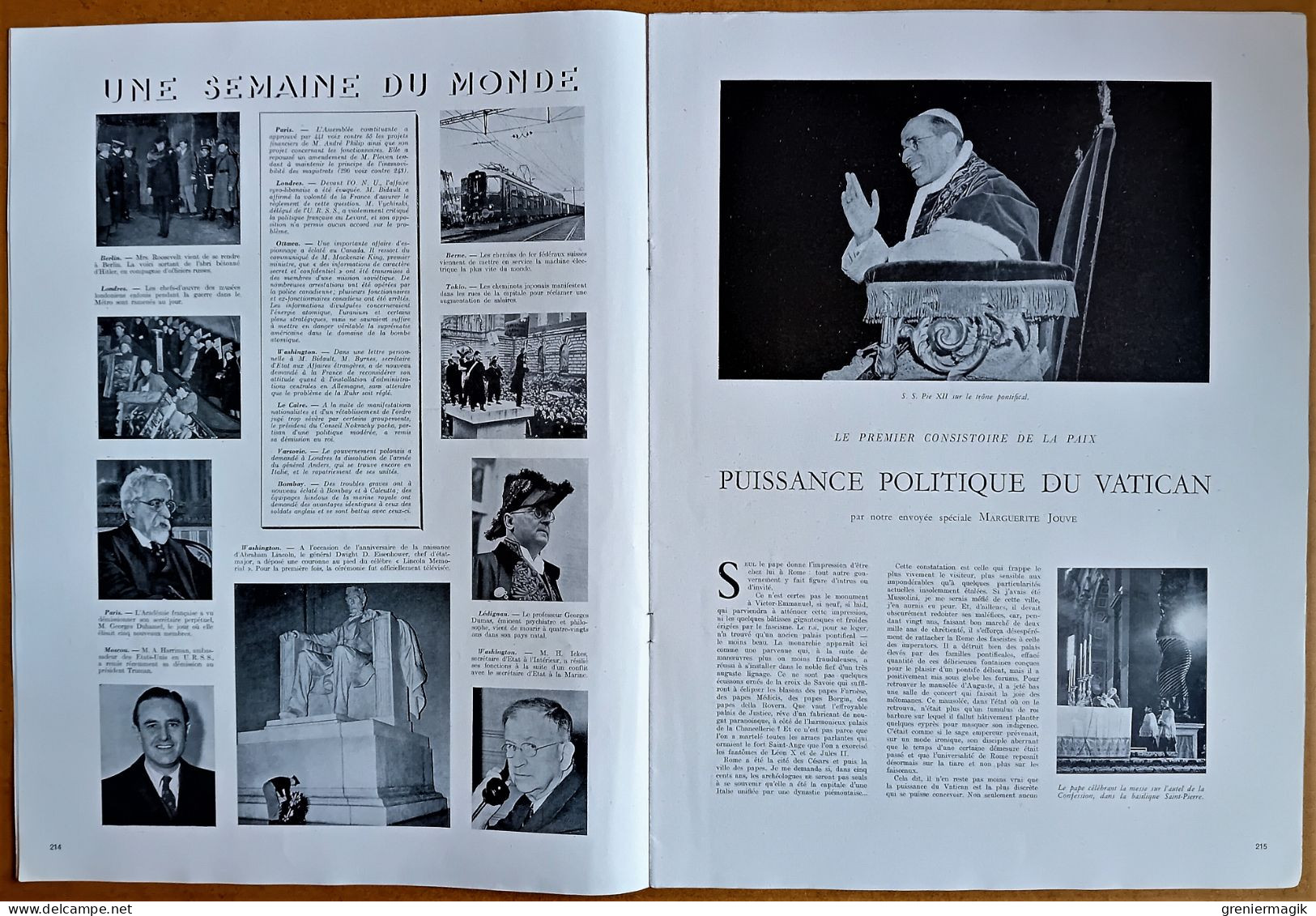 France Illustration N°22 02/03/1946 Vatican/Saint-Malo/Belgique/Route De L'Alaska (Dawson Creek-Fairbanks)/Navigation - Informations Générales