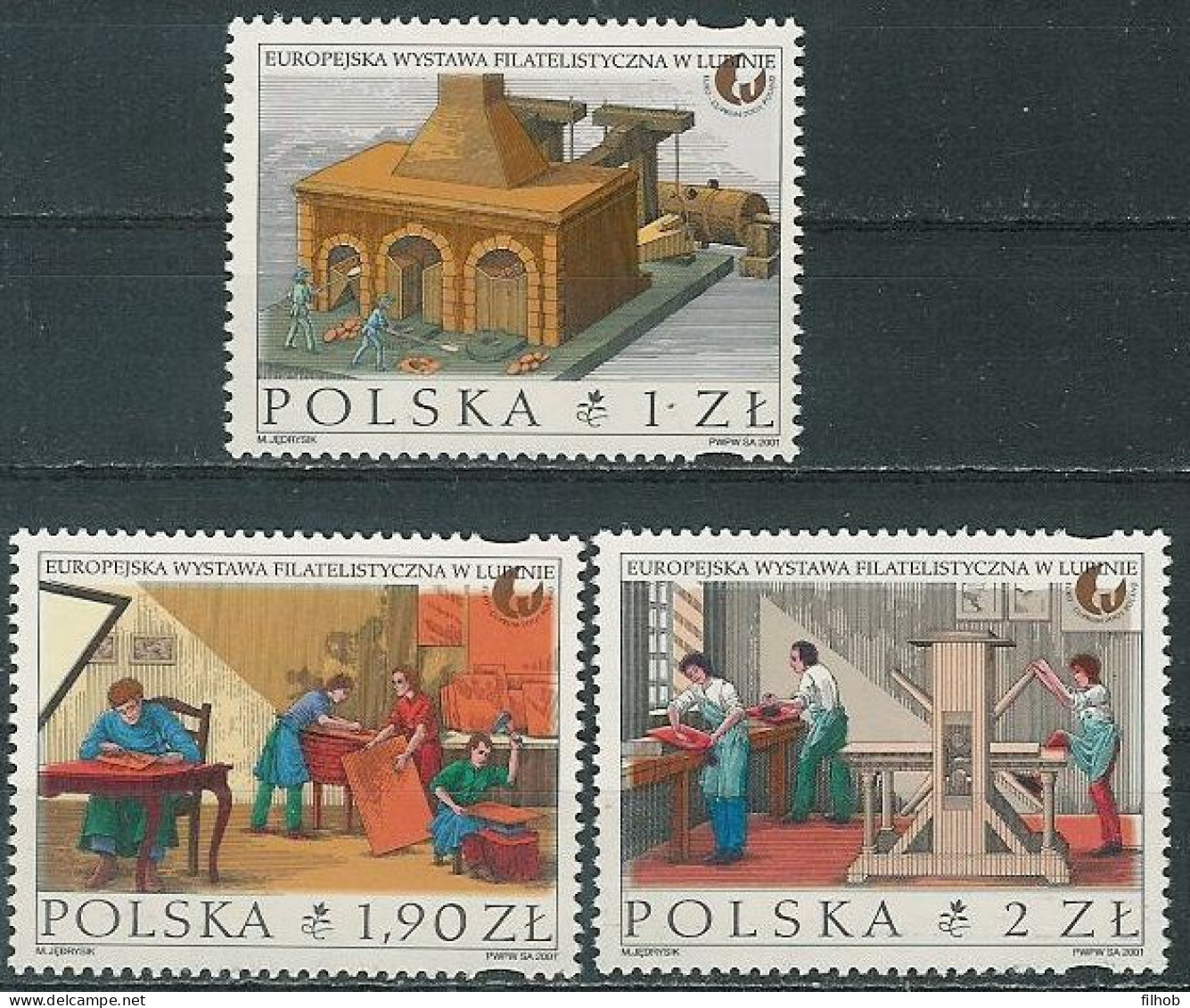 Poland Stamps MNH ZC.3759-61: Philatelic Exhibition Euro-Cuprum - Unused Stamps