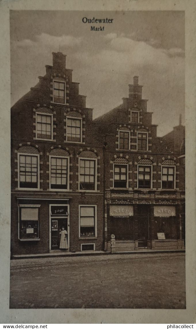 Oudewater (Utr.) Markt (Winkels) 1944 - Autres & Non Classés