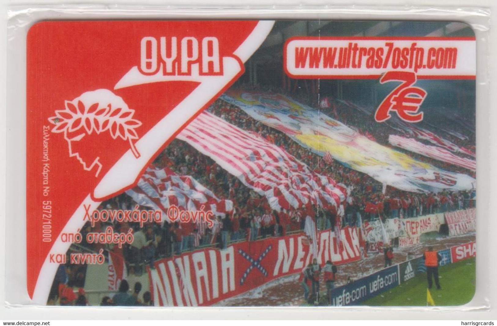 GREECE - Olympiacos F.C., Ultras Gate 7, Algonet Prepaid Card 7 €, Tirage 10.000, Mint - Griechenland