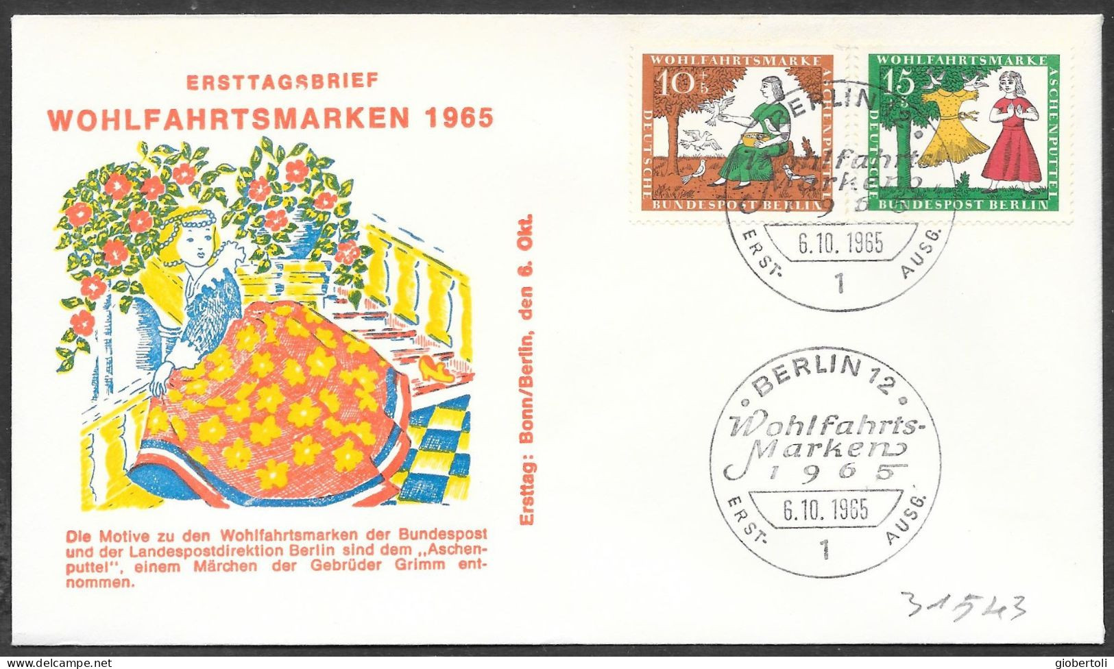 Germania/Germany/Allemagne (Berlino): FDC, La Fiaba Di Cenerentola, Cinderella's Fairy Tale, Le Conte De Cendrillon - Fairy Tales, Popular Stories & Legends