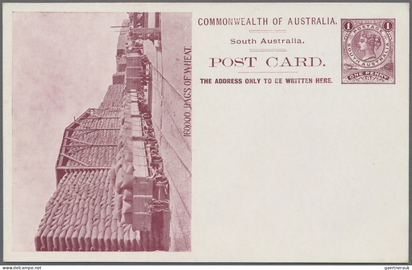 South Australia - Postal Stationery: 1908, 1d Purple QV Postcard Scenic Issue '1 - Autres & Non Classés