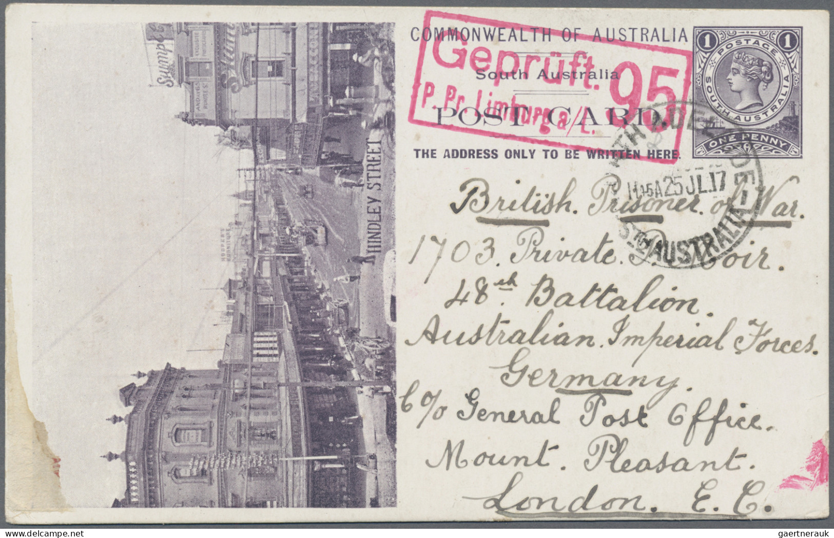 South Australia - Postal Stationery: 1908/1917, 1d Black QV Postcard Scenic Issu - Autres & Non Classés