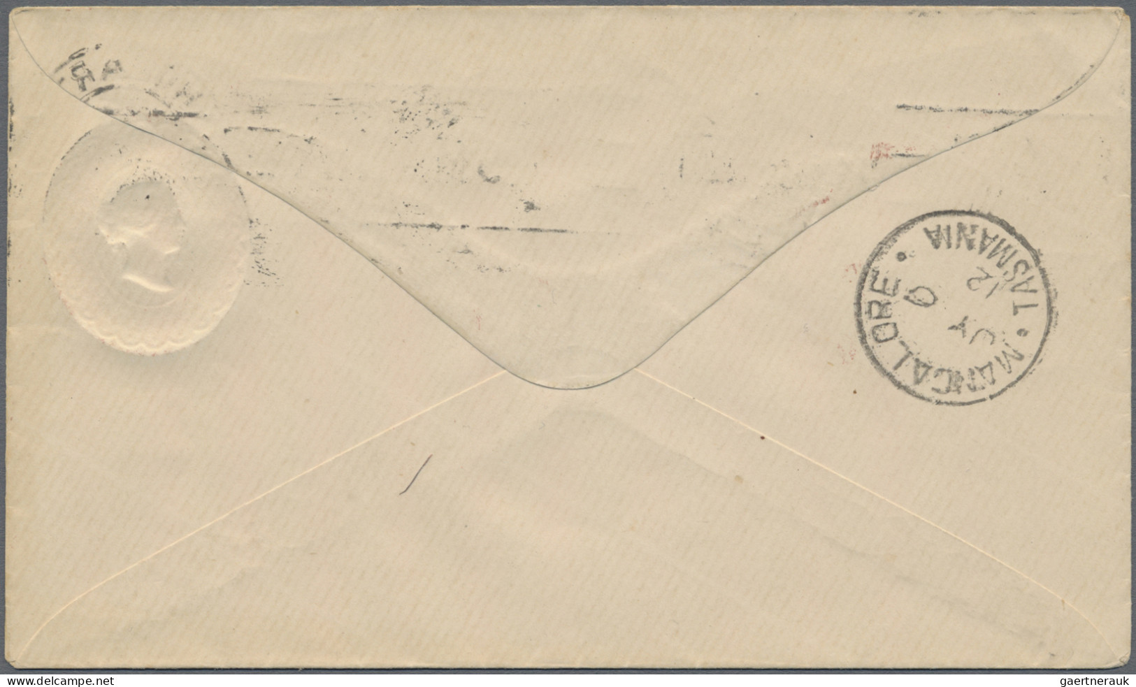 Tasmania -  Postal Stationery: 1904/1911, 1d Red QV Oval Embossed Printed-to-ord - Briefe U. Dokumente