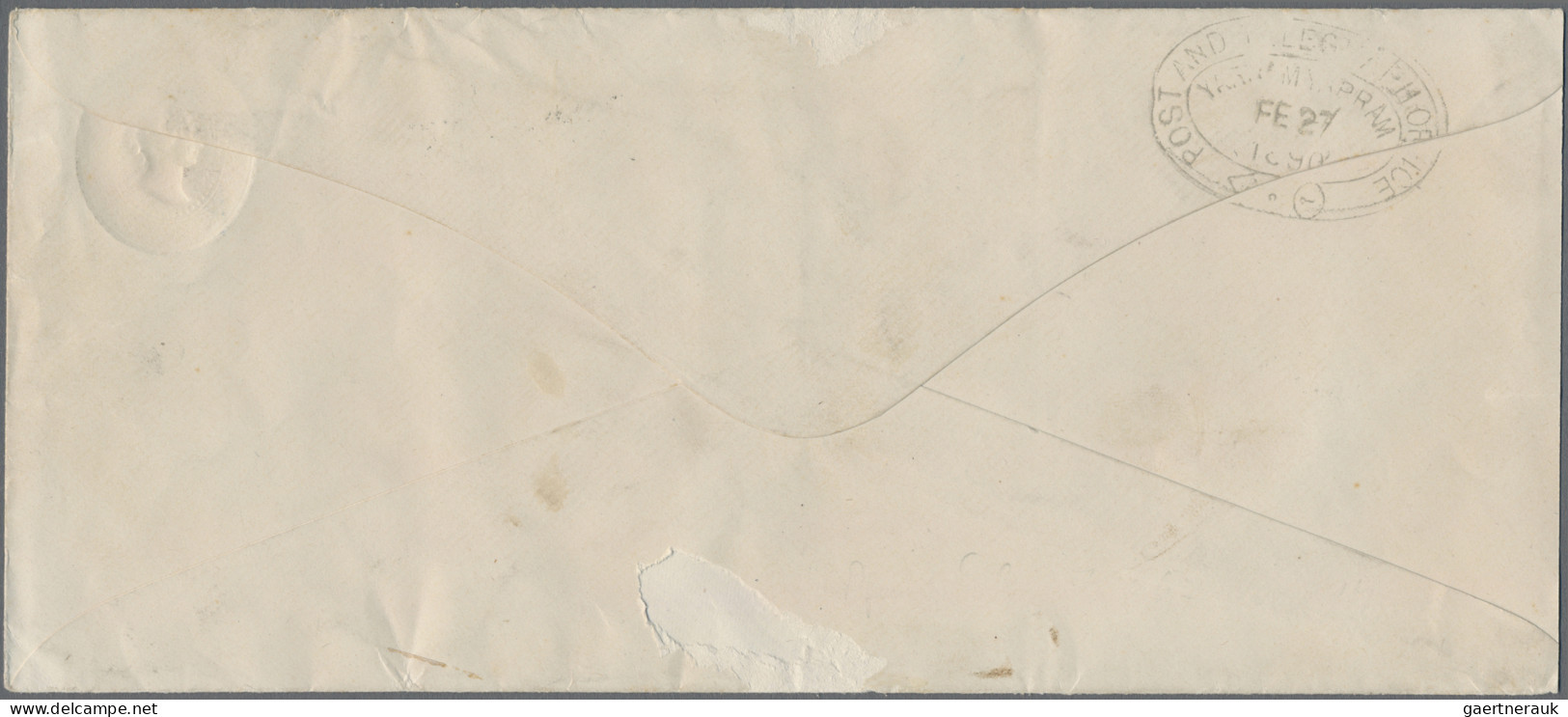 Victoria - Postal Stationery: 1890 Postal Stationery Envelope 1d. Uprated By Two - Sonstige & Ohne Zuordnung