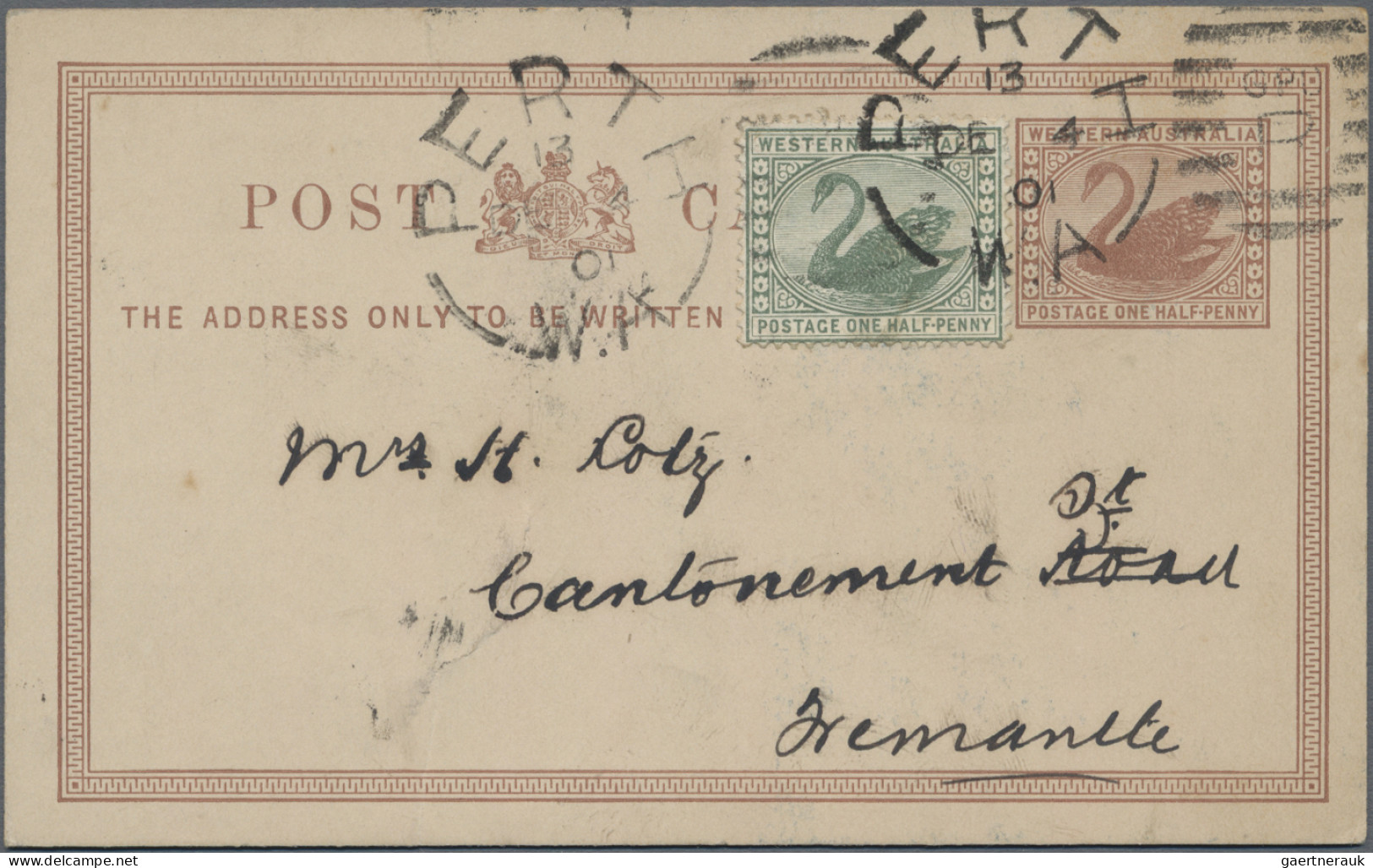 Western Australia - Postal Stationery: 1894, ½d Brown Postcard With Photographic - Other & Unclassified