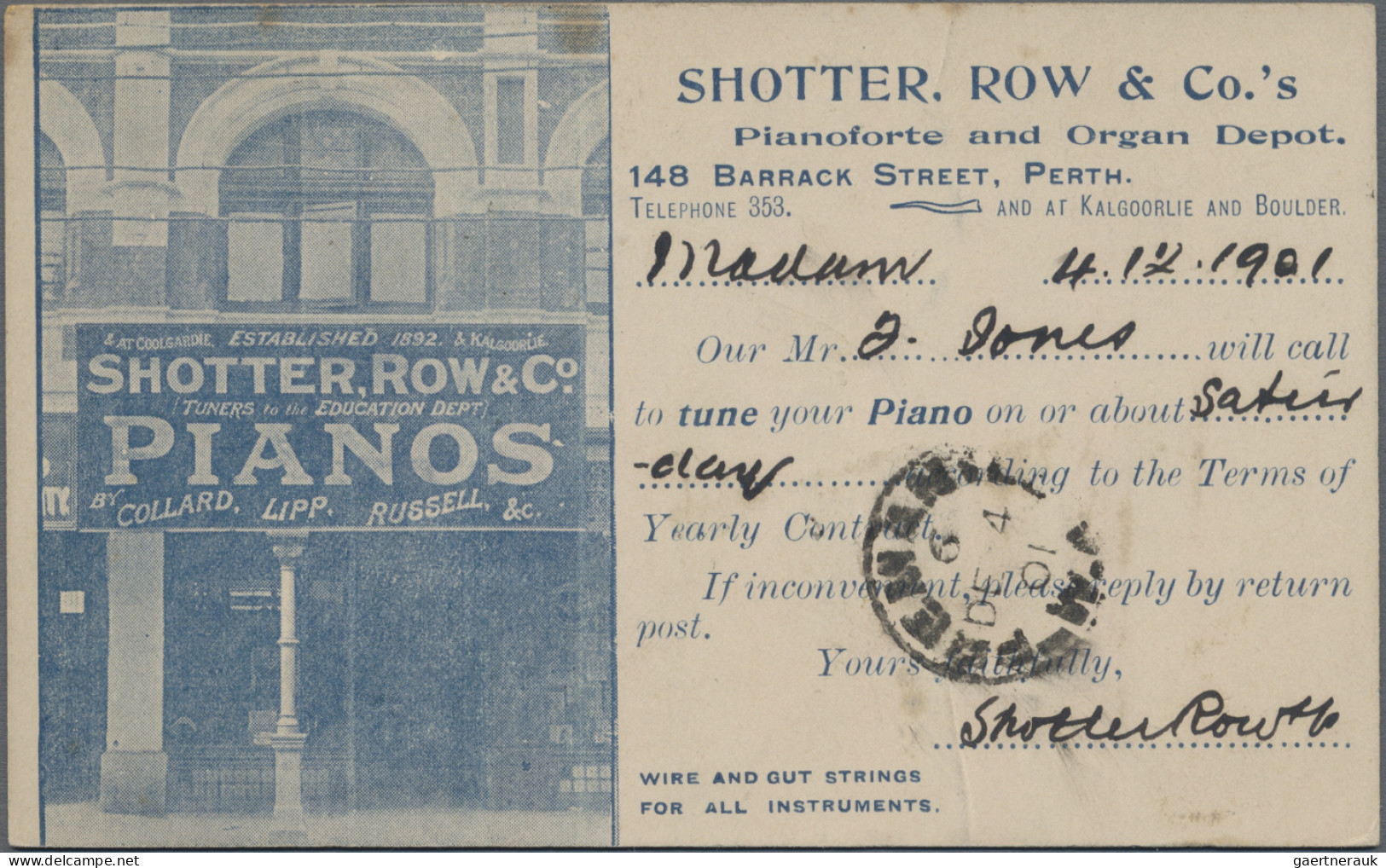 Western Australia - Postal Stationery: 1894, ½d Brown Postcard With Photographic - Autres & Non Classés