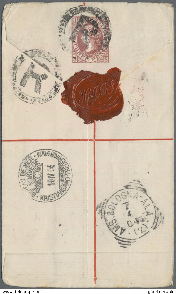 Western Australia - Postal Stationery: 1904, 3d Brown QV Registered Envelope, Up - Autres & Non Classés