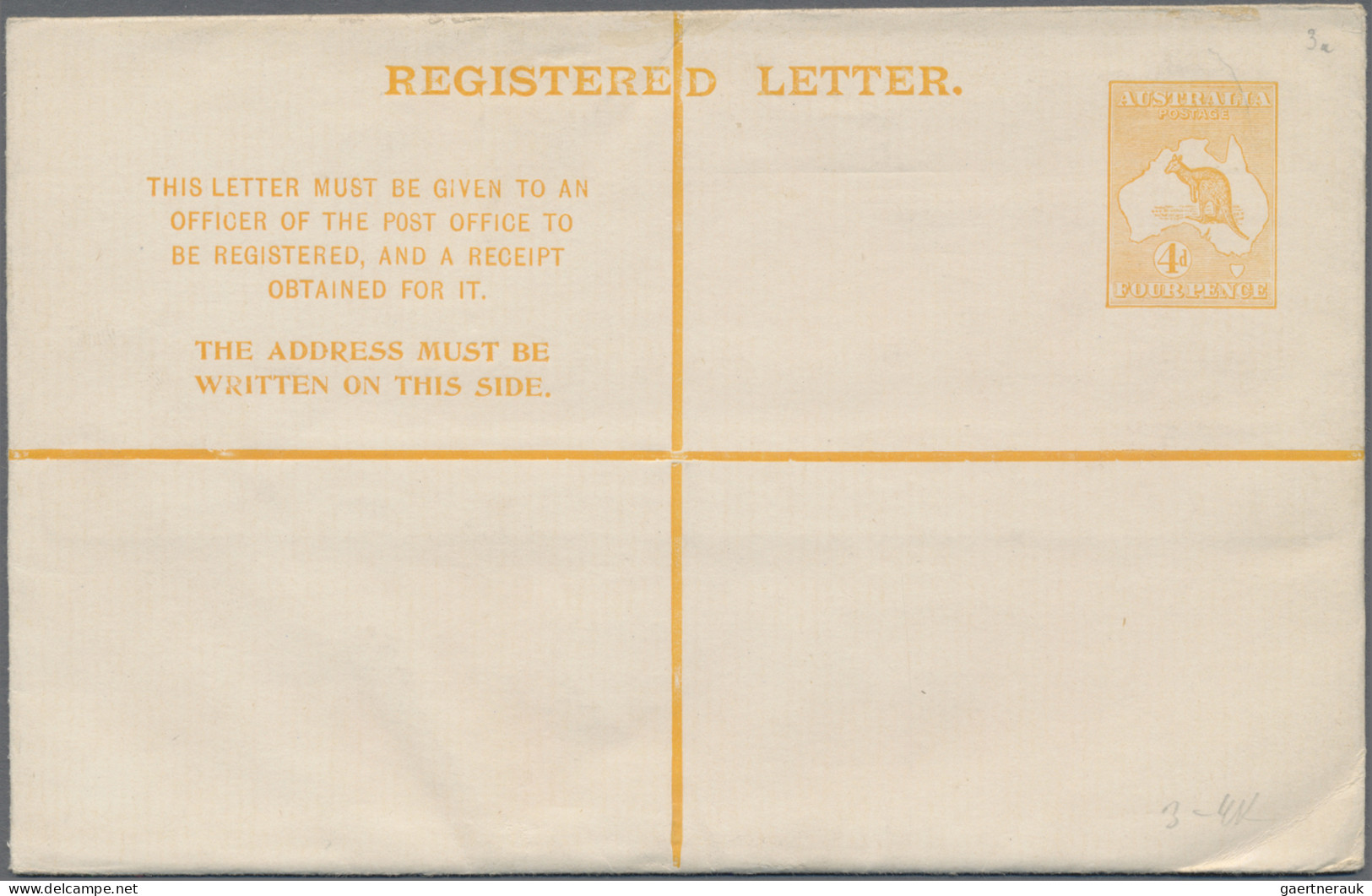 Australia - Postal Stationery: 1913, Roo Stationery (4): Envelope 1d Uprated SA - Interi Postali