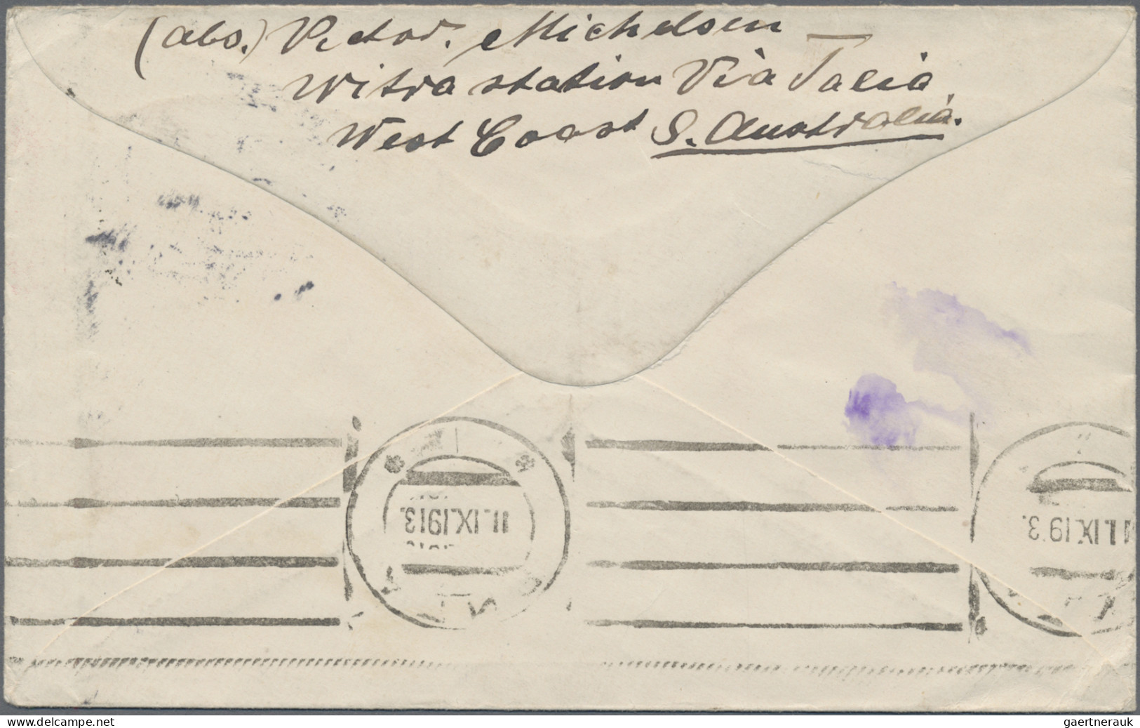Australia - Postal Stationery: 1913, Roo Stationery (4): Envelope 1d Uprated SA - Interi Postali