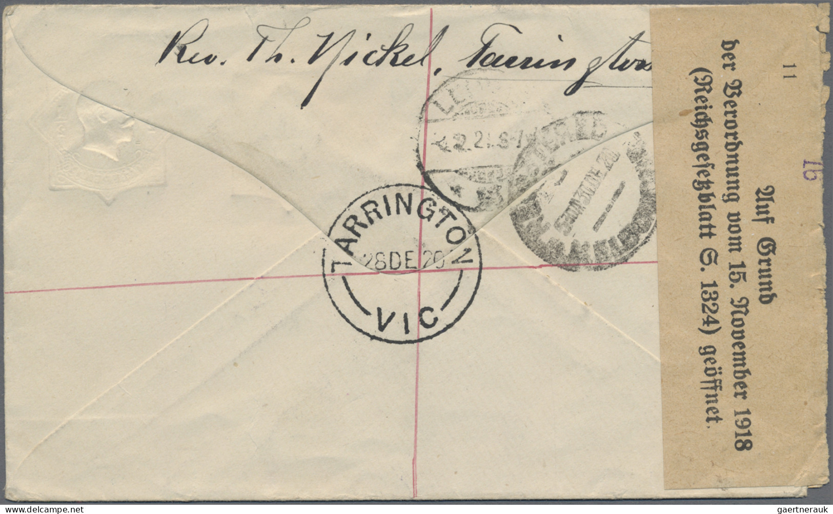 Australia - Postal Stationery: 1920, Stationery Envelope KGV Star 1/2d With Same - Enteros Postales