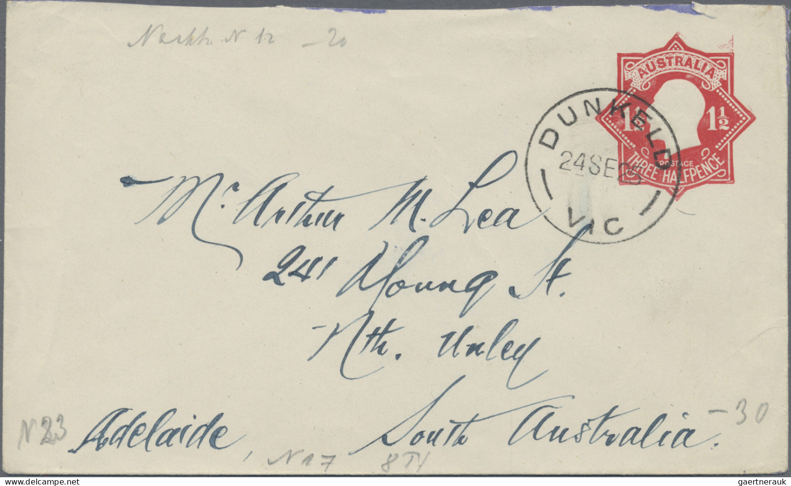Australia - postal stationery: 1920/28, stationery envelopes KGV star all commer