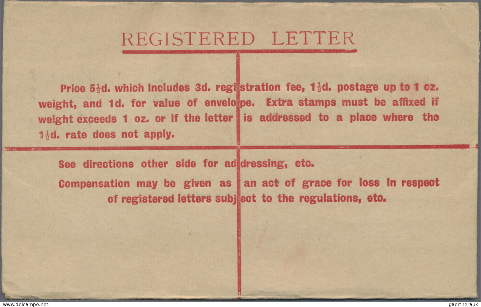 Australia - Postal Stationery: 1923/28, Registration Envelopes KGV With Stamp On - Enteros Postales