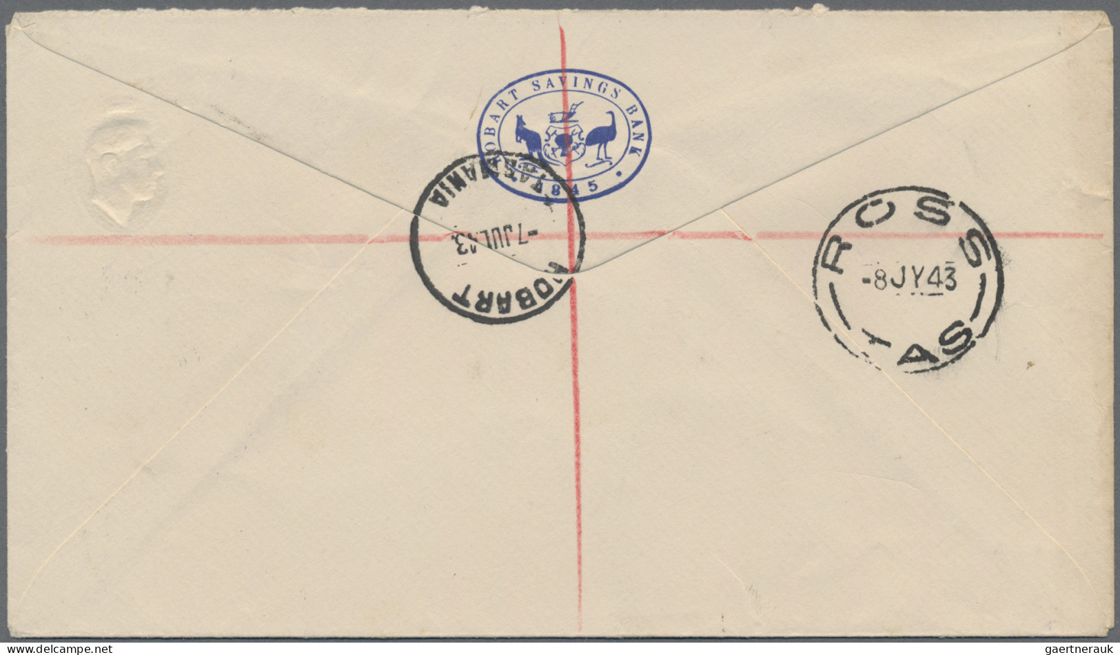 Australia - Postal Stationery: 1943, 5 ½d Brown KGVI Stamped-to-order Registrati - Enteros Postales