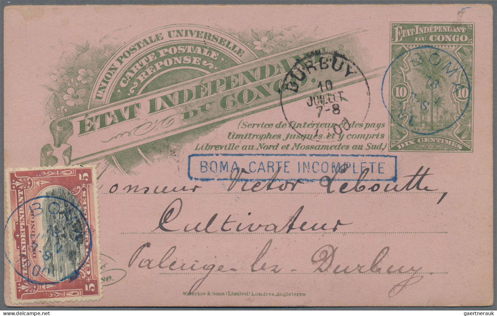 Belgian Congo  - Postal Stationery: 1900/17, Four Stationery Cards All Used To B - Autres & Non Classés