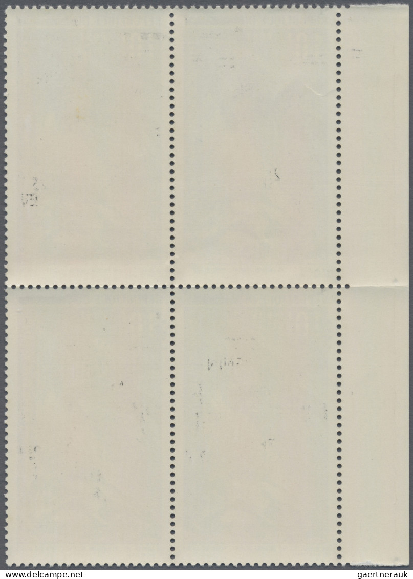 Benin: 2008/2009. Block Of 4 '25F On 10F'. Overprints Completely Inverted. Mint, - Bénin – Dahomey (1960-...)
