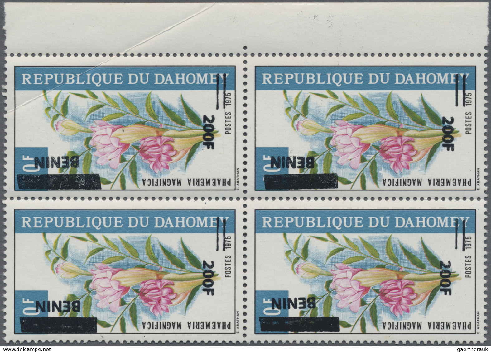Benin: 2008/2009. Block Of 4 '200F On 60F' (original Stamp Dahomey #645, Showing - Benin – Dahomey (1960-...)