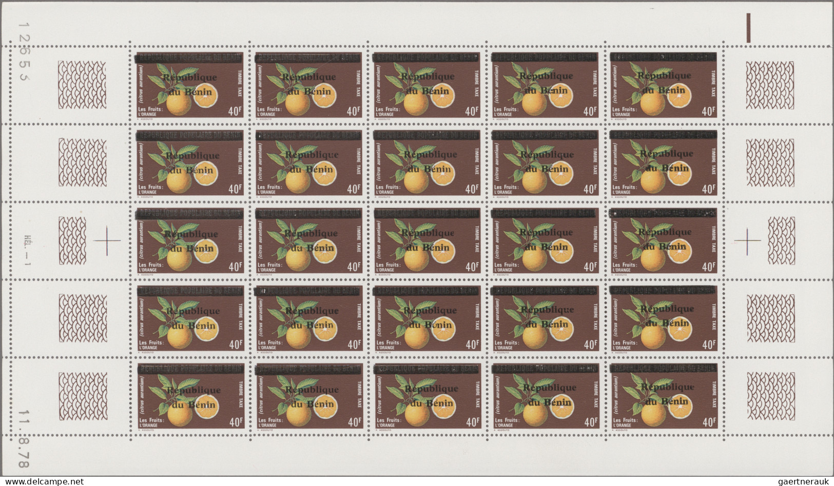 Benin - Postage Dues: 1990. Complete Set Overprint Postage Due Stamps (4 Values) - Benin - Dahomey (1960-...)