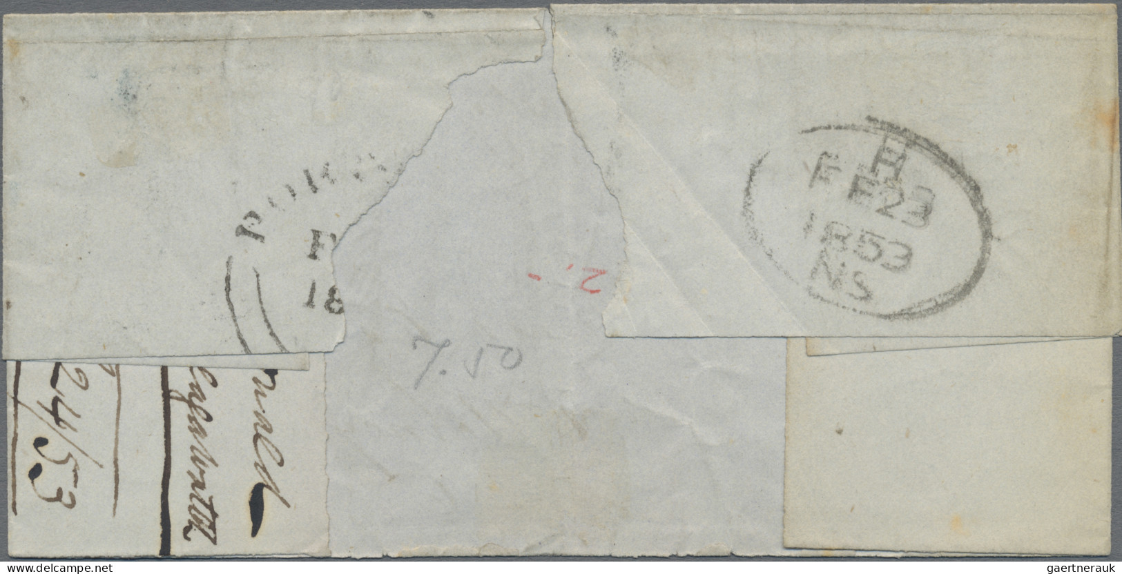 Nova Scotia: 1853, 3d. Deep Blue, Intense Colour And Good Margins All Around, Si - Lettres & Documents